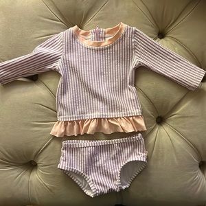 Rash guard bathing suit size 3-6 months. Ruffle Butts